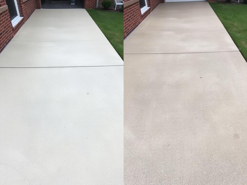 Concrete resurfacing before and after restoration in Janesville WI